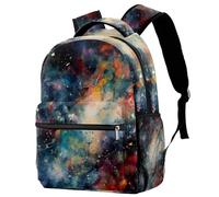 Abstract Dreamy Starry Sky Nights Printed Large Travel Backpack Multiple Pockets Adjustable Straps Causal School Backpack Unisex Work Daypack