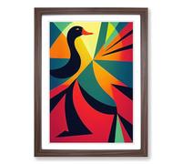 Abstract Duck Vol.1 Framed Print | A2 Walnut Framed Wall Art | Ready to Hang | Abstract Animal Picture | Living Room Bedroom Lounge Office