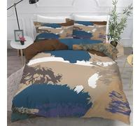 Abstract Duvet Cover Super king Set, Microfibre Bedding Double Bed Set, Khaki Reversible Quilt Cover Set, Puckering Duvet Covers Set with Zipper Closure, with 2 Pillowcases