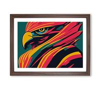 Abstract Eagle Bird H1022 Framed Print for Living Room Bedroom Home Office Décor, Wall Art Picture Ready to Hang, Walnut A2 Frame (64 x 46 cm)