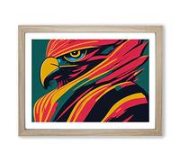 Abstract Eagle Bird H1022 Framed Print for Living Room Bedroom Home Office Décor, Wall Art Picture Ready to Hang, Oak A3 Frame (46 x 34 cm)