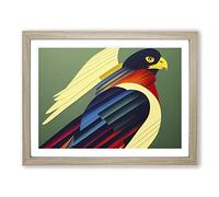Abstract Eagle Bird Vol.1 H1022 Framed Print for Living Room Bedroom Home Office Décor, Wall Art Picture Ready to Hang, Oak A2 Frame (64 x 46 cm)