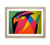 Abstract Eagle Bird Vol.4 H1022 Framed Print for Living Room Bedroom Home Office Décor, Wall Art Picture Ready to Hang, Oak A3 Frame (46 x 34 cm)