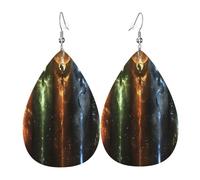 Abstract Eagle Women's Teardrop Leather Earrings - Lightweight PVC Dangle Earrings, 925 Silver Hooks, Double-Sided Prints | Hypoallergenic Gift
