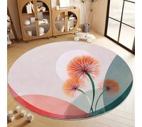 Abstract Elegant Dandelion Round Area Rug, Soft Washable Non-Slip Circle Rug for Bedroom 60 cm - Pink Print Carpet for Entryway Sofa Living Room Bathroom