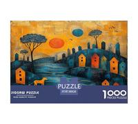 Abstract Elements Such As Rivers, Mountains And TreesPuzzles 1000 Pieces for Adults for Adults 1000 Piece Puzzle Educational Challenge Games Home Decoratio