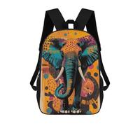 Abstract Elephant Art Vibrant Elephant Pop Art Bold And Striking Wildlife Design Children's Backpacks School 3D Printed Bag Bookbag for Kids Travel Rucksacks Boy Girl Book Bags Kids School Bag 17inc