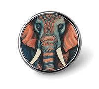 Abstract Elephant Button Pin,Design Your Own Personalized Pin Back Button Badges Exquisite Round Badge Travel Brooch Metal Decorative Pins for Hat Clothes Backpack
