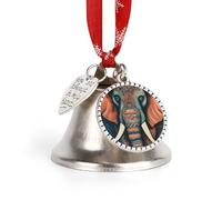 Abstract Elephant Christmas Bell for Decoration,Silver Christmas Bells Ornament Sleigh Bell Ornaments Xmas Ornament Ring Bells Winter Tree Decoration for Fireplace Indoor Outdoor
