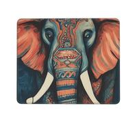 Abstract Elephant Mouse Pad with Stitched Edge, Comfortable Mouse Pads with Non-Slip Rubber Base Gaming Mouse Mat Washable Mousepads Computers Laptop Desk Accessories for Office 10 x 12 inch