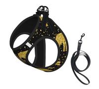 Abstract Elephant Pattern Print Adjustable Harness Leash Set For Cats And Dogs, Soft Breathable Kitten Puppy Mesh Vest With Reflective Design, Escape-Proof Lead For Small Pets Walking Training