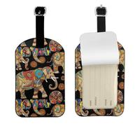 Abstract Elephant Pattern Print Elegant Tag Stylish tag Luggage Tag 4.3 x 2.76 Inch for Suitcases Travel Bags