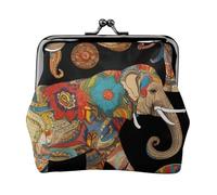 Abstract Elephant Pattern Print Lightweight Women Coin Purse Exquisite Waterproof Small Pouch for Coins Cards