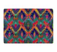 Abstract Ethnic Ikat Pattern Rug Benjamin Tate Design Natural Large