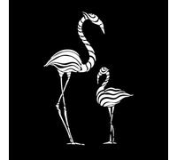 Abstract Exotic Birds Flamingo Waves Fine Carving Decals 48x70.8cm Glass Stickers White