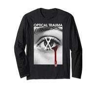 Abstract Eye Halftone Style Red Teardrop Goth Punk Aesthetic Long Sleeve T-Shirt