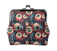 Abstract Eyeball Art Print Coin Purse for Women, Kiss-lock Change Purse Wallets, Small PU Leather Coin Purses