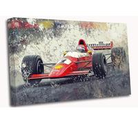 Abstract F1 Car Canvas Wall Art Picture Print Ready To Hang Stretched Over A Frame - 24 x 16 inch / 61 x 40 cm