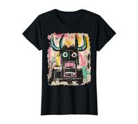 Abstract Face Art Animal Graffiti Style Value Graphic T-Shirt, Women, Black, S
