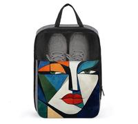 Abstract Face Cubism Bold Geometric Shoe Bag for Travel Daily Use Anti-dust Storage Carrier Golf Shoe Pouch
