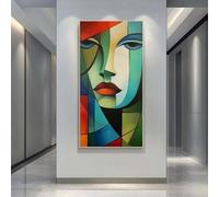 Abstract Face Diamond Art Kits Adults Large 5D Colorful Diamond Painting Kits, DIY Full Drill Crystal Art Rhinestone Embroidery Cross Stitch Arts and Crafts for Adults 35.4x70.9 Inch/90x180 cm -LR1150