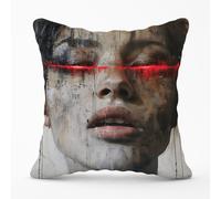 Abstract Face In Motion Cushions Warren Reed - Designer Multi 60cm x 60cm