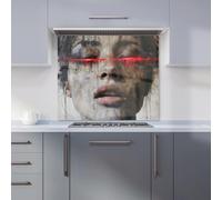 Abstract Face In Motion Kitchen Splashback Warren Reed - Designer Multi 600mm x 600mm