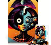 Abstract Face in Space for Adults 1000 Piece Puzzle Brain Exercise HD Print Home Activity Birthday Art Gift (50x75cm)