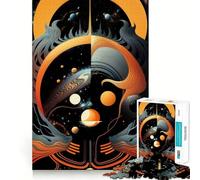 Abstract Face in Space for Adults 1000 Piece Puzzle Brain Exercise HD Print Home Activity Birthday Art Gift (38x52cm)