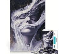 Abstract Face in White for Adults 1000 Piece Puzzle Brain Exercise HD Print Home Activity Birthday Art Gift (50x75cm)