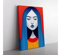 Abstract Face Of A Woman No.1 Canvas Print for Living Room Bedroom Home Office Décor, Wall Art Picture Ready to Hang, 76x50 cm (30x20 Inch) CAN3020-V1022-CK-257