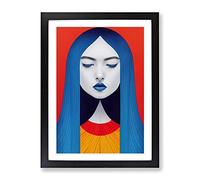 Abstract Face Of A Woman No.1 Framed Print for Living Room Bedroom Home Office Décor, Wall Art Picture Ready to Hang, Black A3 Frame (34 x 46 cm)
