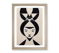 Abstract Face Of A Woman No.2 Framed Print for Living Room Bedroom Home Office Décor, Wall Art Picture Ready to Hang, Oak A4 Frame (34 x 25 cm)