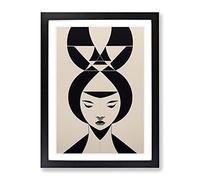 Abstract Face Of A Woman No.2 Framed Print for Living Room Bedroom Home Office Décor, Wall Art Picture Ready to Hang, Black A4 Frame (34 x 25 cm)
