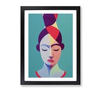 Abstract Face Of A Woman No.3 Framed Print for Living Room Bedroom Home Office Décor, Wall Art Picture Ready to Hang, Black A2 Frame (62 x 45 cm)