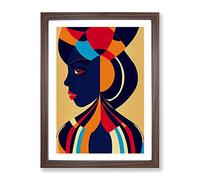 Abstract Face Of A Woman No.4 Framed Print for Living Room Bedroom Home Office Décor, Wall Art Picture Ready to Hang, Walnut A2 Frame (64 x 46 cm)