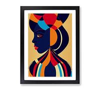 Abstract Face Of A Woman No.4 Framed Print for Living Room Bedroom Home Office Décor, Wall Art Picture Ready to Hang, Black A4 Frame (34 x 25 cm)