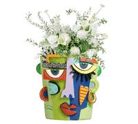 Abstract Face Planner, Artistic Head Pottery Decoration, Figurine Vase in Style, Creative Expression Ornament, Elegant Aesthetic Indoor Garden Container for Cacti, Orchids, Bonsa