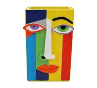 Abstract Face Planter Pot - Colorful Resin Flower Pot Decor