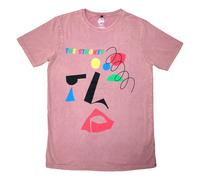 Abstract Face Stone Wash T Shirt The Strokes Red M