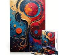 Abstract Face with Circular Elements V 1000 Piece Jigsaw Puzzles Logic Play DownTime Game Family Enjoyable Xmas Santa Gift (38x26cm)
