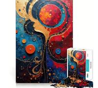 Abstract Face with Circular Elements V 1000 Piece Jigsaw Puzzles Logic Play DownTime Game Family Enjoyable Xmas Santa Gift (38x26cm)