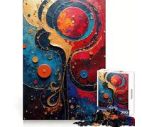 Abstract Face with Circular Elements V 1000 Piece Puzzle For Adults Brain Calisthen Tight Joint Hard Challenge Game Night (50x75cm)