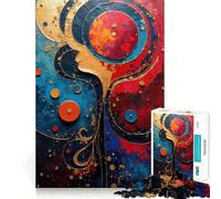 Abstract Face with Circular Elements V 1000 Piece Puzzle For Adults Brain Calisthen Tight Joint Hard Challenge Game Night (50x75cm)