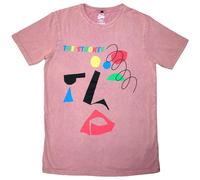 Abstract Faces Stone Wash T-Shirt The Strokes Red M
