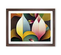 Abstract Feather Art Vol.1 H1022 Framed Print for Living Room Bedroom Home Office Décor, Wall Art Picture Ready to Hang, Walnut A2 Frame (64 x 46 cm)