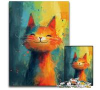 Abstract Feline Art 1000 Pieces Puzzles for Adults Impossible Jigsaw Puzzles for Adults Family Activity Brain Teaser Home Decor 1000 PCS(38x26cm)