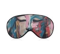 Abstract Female Face Sleep Mask with Adjustable Strap, Comfortable & Soft Eye Mask for Sleeping Light Blocking, Lightweight & Breathable Eye Cover for Men Women