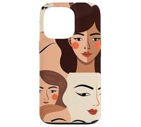 Abstract Female Faces Modern Portrait Minimal Style Design Case for iPhone 13 Pro