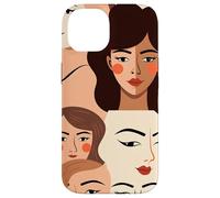 Abstract Female Faces Modern Portrait Minimal Style Design Case for iPhone 14